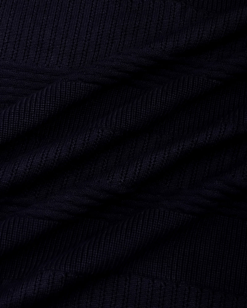 Venus Black Knitted Cotton Polo T-Shirt