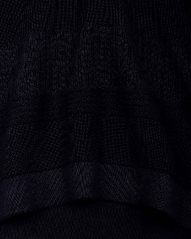 Venus Black Knitted Cotton Polo T-Shirt