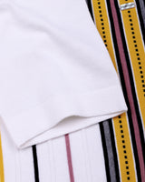 Slice White Multicolor Knitted Cotton Polo T-Shirt