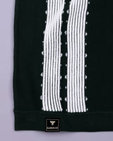 Unix Green With White Knitted Cotton Polo T-Shirt