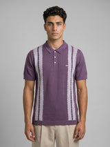 Unix Onion Pink With White Knitted Cotton Polo T-Shirt