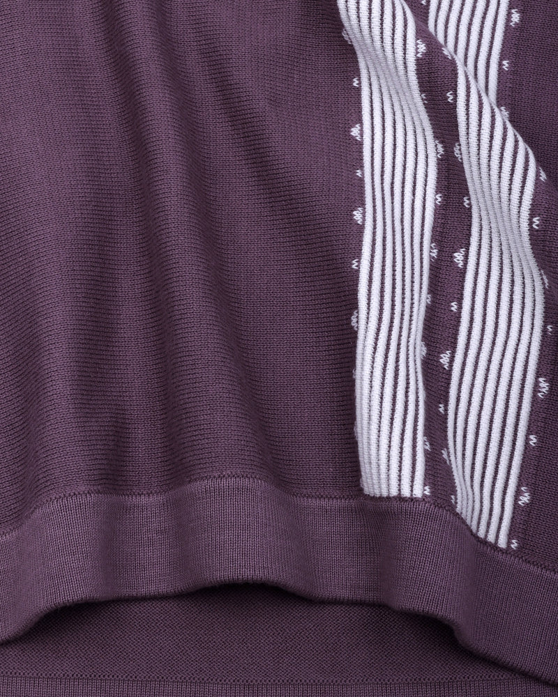 Unix Onion Pink With White Knitted Cotton Polo T-Shirt