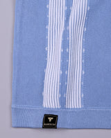 Unix SkyBlue With White Knitted Cotton Polo T-Shirt