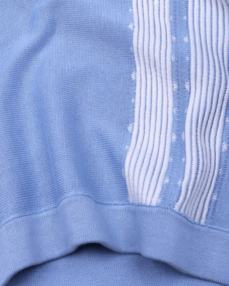 Unix SkyBlue With White Knitted Cotton Polo T-Shirt