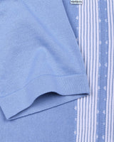 Unix SkyBlue With White Knitted Cotton Polo T-Shirt