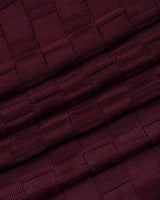 Flamora Wine Red Knitted Cotton Polo T-Shirt