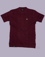 Roseate Wine purple Knitted Cotton T-Shirt