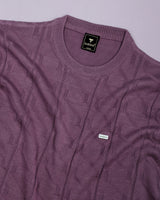 Roseate Onion Pink Knitted Cotton T-Shirt