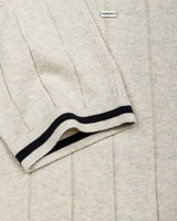 Drongo White Melange Knitted Cotton Polo T-Shirt