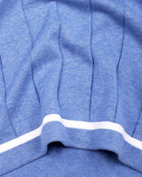 Drongo Blue Melange Knitted Cotton Polo T-Shirt