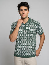 Costa Pistachio Green Knitted Cotton Polo T-Shirt