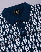 Costa Blue Knitted Cotton Polo T-Shirt