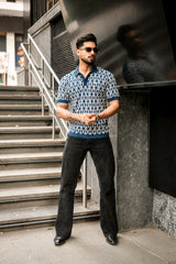 Costa Blue Knitted Cotton Polo T-Shirt