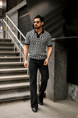 Costa Black Knitted Cotton Polo T-Shirt