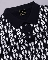 Costa Black Knitted Cotton Polo T-Shirt