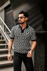 Costa Black Knitted Cotton Polo T-Shirt