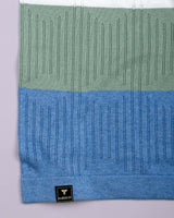 Tundra Blue Multicolor Stripe Knitted Cotton T-Shirt