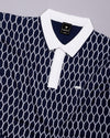Walrus Blue Knitted Cotton Polo T-Shirt