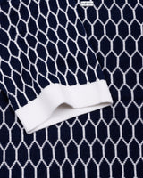 Walrus Blue Knitted Cotton Polo T-Shirt