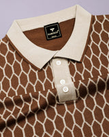 Walrus Brown Knitted Cotton Polo T-Shirt