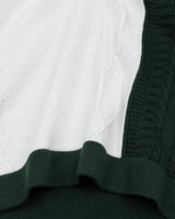 Sloth Green With White Knitted Cotton Polo Designer T-Shirt