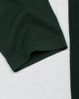 Sloth Green With White Knitted Cotton Polo Designer T-Shirt