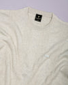 Hamilton White Melange Knitted Cotton Full Sleeves T-Shirt