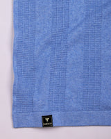Hamilton SkyBlue Melange Knitted Cotton Full Sleeves T-Shirt