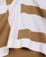 Zynox Cream With White Knitted Cotton Zipper Polo Designer T-Shirt