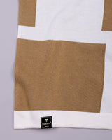 Zynox Cream With White Knitted Cotton Zipper Polo Designer T-Shirt