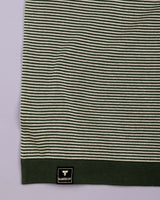 Danver Green Stripe Knitted Cotton T-Shirt