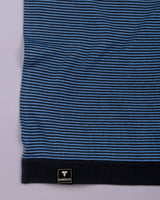 Danver Blue Stripe Knitted Cotton T-Shirt