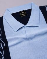 California SkyBlue Knitted Cotton Designer Polo T-Shirt