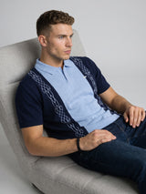 California SkyBlue Knitted Cotton Designer Polo T-Shirt