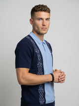 California SkyBlue Knitted Cotton Designer Polo T-Shirt