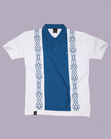 California SteelBlue Knitted Cotton Designer Polo T-Shirt