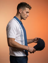 California SteelBlue Knitted Cotton Designer Polo T-Shirt