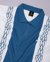 California SteelBlue Knitted Cotton Designer Polo T-Shirt