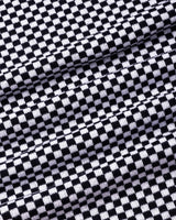 Oreo Black With White Check Knitted Cotton Polo T-Shirt