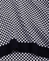 Oreo Black With White Check Knitted Cotton Polo T-Shirt