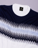Freezon Blue Knitted Cotton Full Sleeves T-Shirt