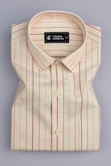 Cream with pink stripe shirt