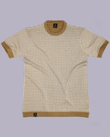 Niron Cream With White Knitted Cotton T-Shirt