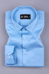 Rainbow sky blue satin cotton shirt