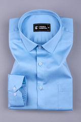 Rainbow sky blue satin cotton shirt