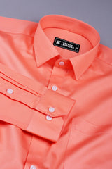 Rainbow orange satin cotton shirt