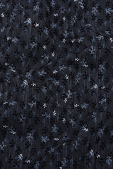 Black with grey leaf printed oxford cotton shirt