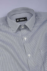 White with grey stripe cotton shirt
