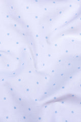 White with tiny square printed cotton shirt