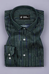 Green Stick Printed Cotton Shirt